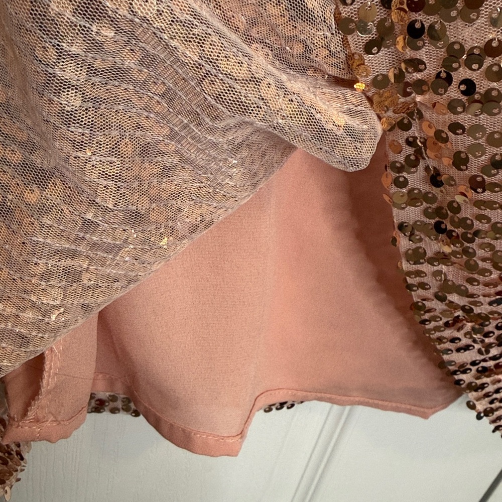 Vine & Love - pink sequined dress mini dress size small - Picture 8 of 10